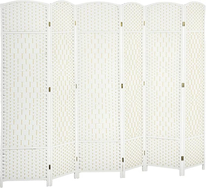 HOMCOM 6 Panel Room Divider, Hand-Woven Freestanding Wall Partition by HOMCOM