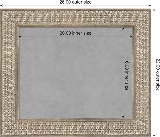 Amanti Art Silver Framed Magnetic Board 22x26 Small Vision Board - Image 3