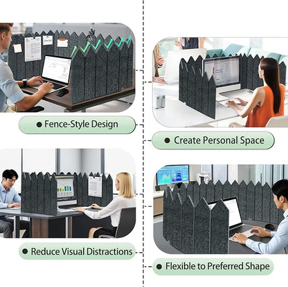 BXI Foldable Felt Desk Divider, 16.5 x 86 Inches Non-Tip Privacy Panel Partition - Image 3