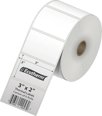 3" x 2" Thermal Labels | 6 Rolls | 7440 Labels | fits Zebra, Offnova Thermal - Image 2
