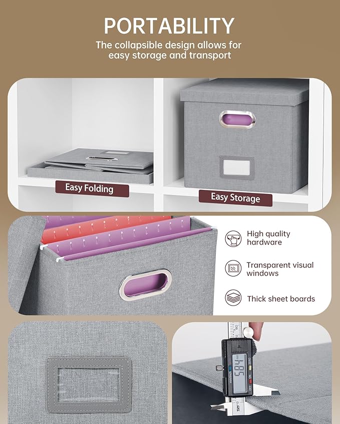 2 Pack File Storage Organizer, Filing Box, Portable File Box - Image 2