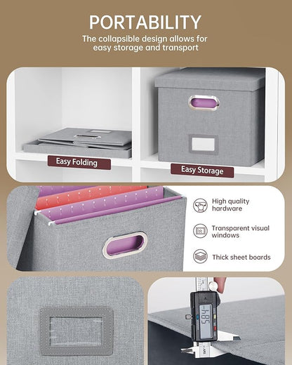 4 Pack File Storage Organizer, Document Organizer, Portable File Box - Image 2