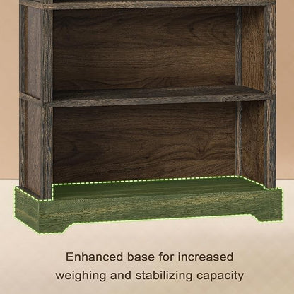 TVU 5-Tier Solid Wood Book Shelf, Floor Standing Bookcase, Farmhouse Style Book - Image 6