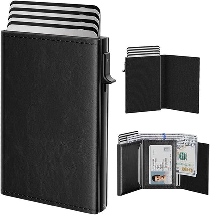 typecase Mens Wallet Card Holder: Pop Up Aluminum Case, Genuine Leather by typecase