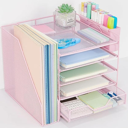 Gugsey Desk Organizer, 5-Tier Paper Letter Tray Organizer by Illuminatinglifewiththewarmthandloveoflight
