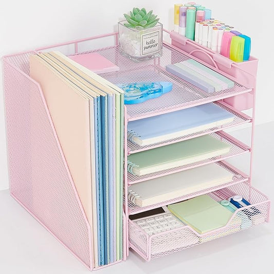 Gugsey Desk Organizer, 5-Tier Paper Letter Tray Organizer by Illuminatinglifewiththewarmthandloveoflight