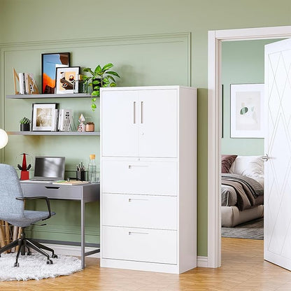 PEUKC 3-Drawer Metal File Cabinet, Lateral Vertical Filing Cabinets - Image 2