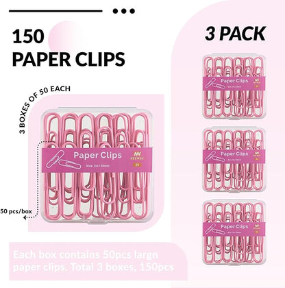 NEEWAY Colorful Large Paper Clips, 2 Inch Jumbo Paper Clips, 3 Pack of 50 - Image 3