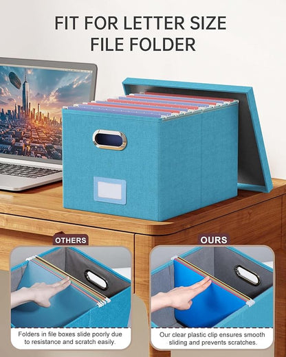 Oterri File Organizer with Lid, File Box, File Cabinet - Image 4