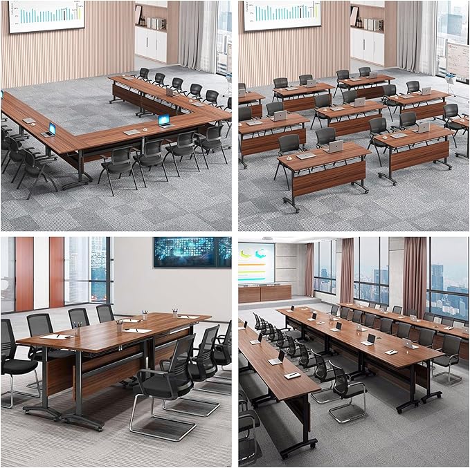 czxhaery Conference Room Table, Flip Top Conference Table The Folding - Image 2