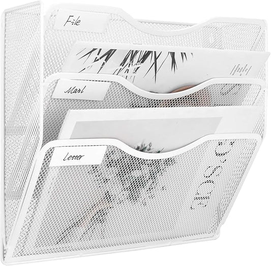 EasyPAG 3 Pocket Mesh Wall File Organizer, Hanging Paper Folder Holder by EasyPAG