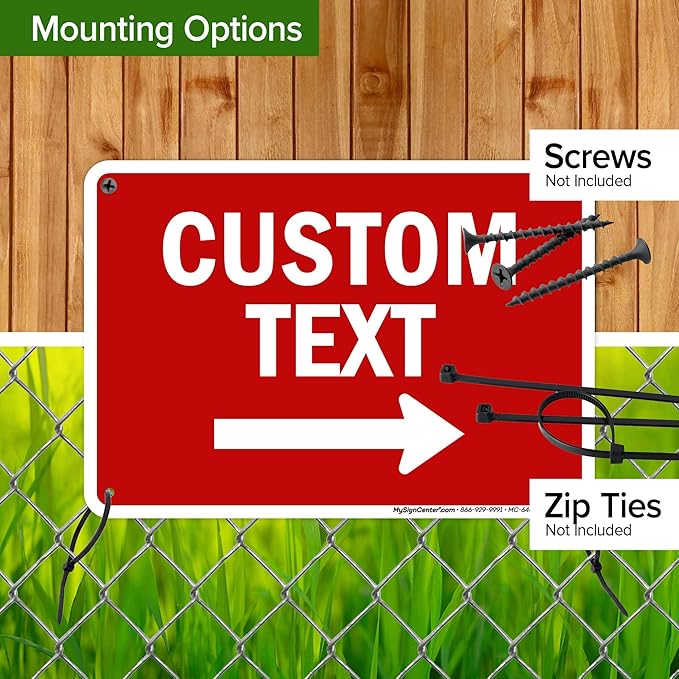 Custom Arrow, Custom Directional Sign, Right Arrow, 7x10 Inches, Rust Free .040 - Image 5