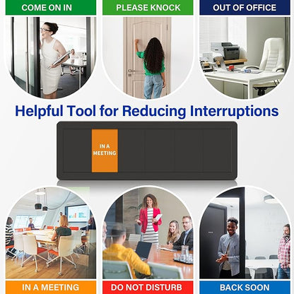 Office Door Signs with 6 Printed Status Options – Do Not Disturb, Out of Office - Image 8