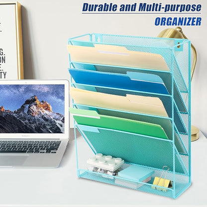 EASEPRES Desk File Organizer Mesh 6-Tier, Hanging Wall Mount Document - Image 7