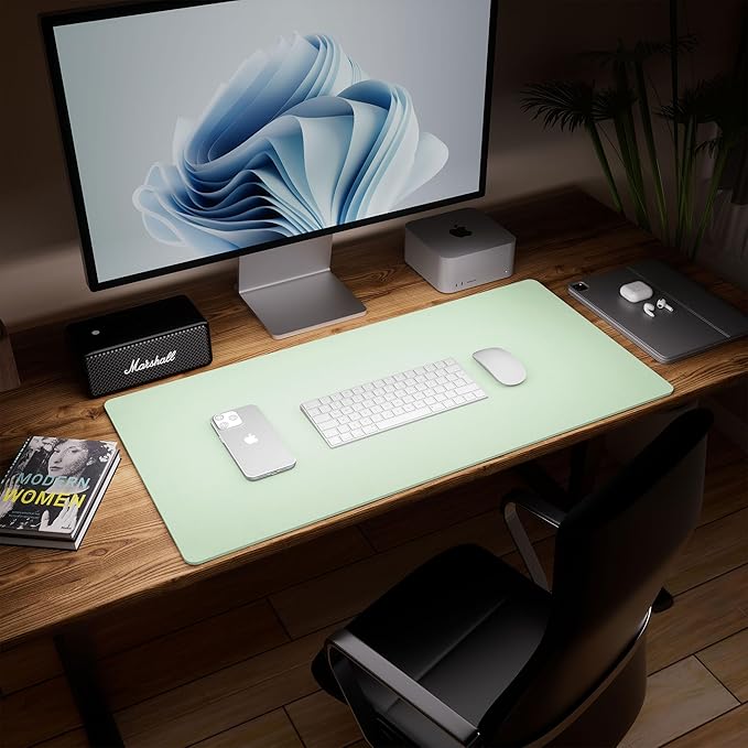 Aothia Double-Sided Desk Pad – 37.8"x17" Leather Desk Mat - Image 3