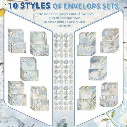 TaoBary 160 Pcs Stationery Paper Set 50 Double Sided Stationery Papers - Image 3