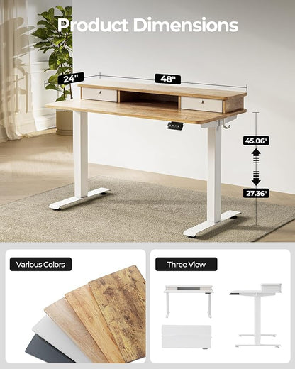 FEZIBO 48 x 24 Inch Height Adjustable Electric Standing Desk - Image 4