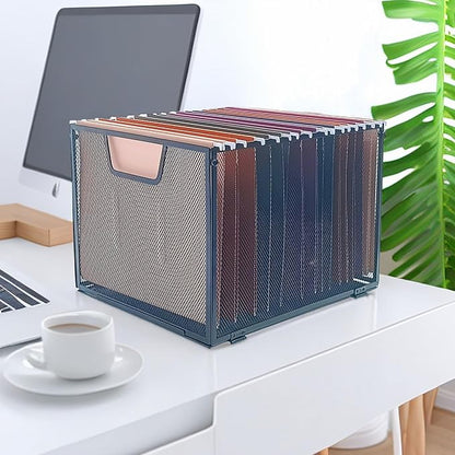 SREGGSIY Metal Mesh Hanging File Organizer, Office/School/Home File Crate - Image 3
