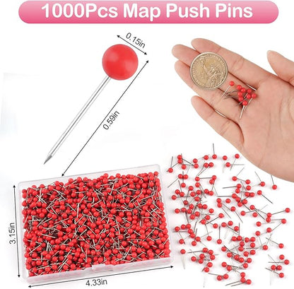 1000 Pcs Multi-Color Push Pins, Map Pins - Image 2