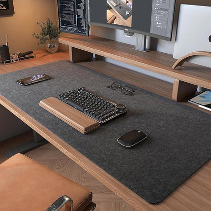DAWNTREES Non-Slip Felt Desk Mat, 35.5 x 15.7 Inches Large Desk Pad Protector - Image 2