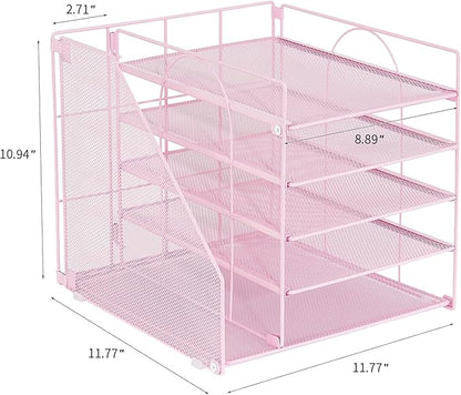 LEKETREE Desk Organizers and Accessories, 5-Tier Paper Letter Tray Organizer - Image 3