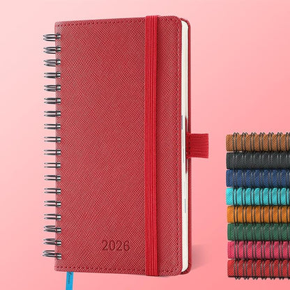 IN-LUXPRO Planner 2026 Daily Weekly and Monthly, 6.5"x3.75", 12 Months Spiral by IN-LUXPRO