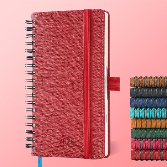 IN-LUXPRO Planner 2026 Daily Weekly and Monthly, 6.5"x3.75", 12 Months Spiral by IN-LUXPRO