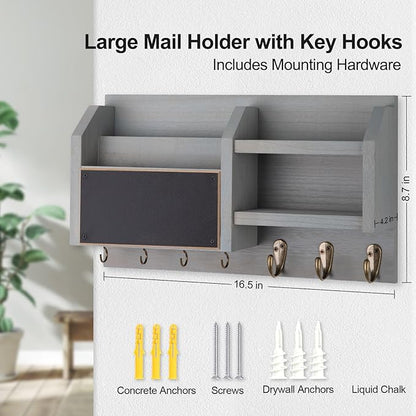 Lwenki Mail and Key Holder – Wall Mount Key Hanger - Image 2