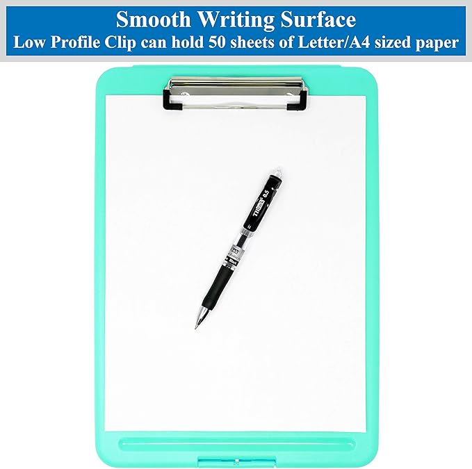 Think2Master Teal Plastic Storage Clipboard. | 25% Heavier & 25% Sturdier| - Image 4
