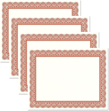 Elite Red & White Parchment Certificate Papers - Image 3