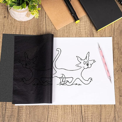 100 Sheets White Tracing Paper 100 Sheets Carbon Transfer Paper and 5 Pieces - Image 5