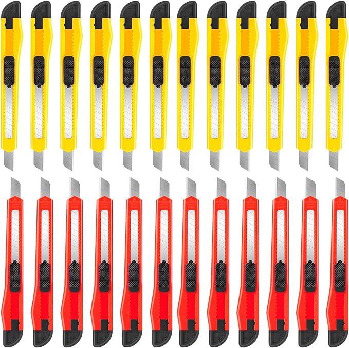 DIYSELF 24 Pack Box Cutters Bulk Utility Knife Retractable, Razor Knife Exacto by DIYSELF