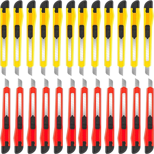 DIYSELF 24 Pack Box Cutters Bulk Utility Knife Retractable, Razor Knife Exacto by DIYSELF