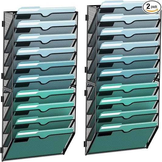 SUPEASY 10-Tier Wall File Organizer, Hanging Wall Files by SUPEASY
