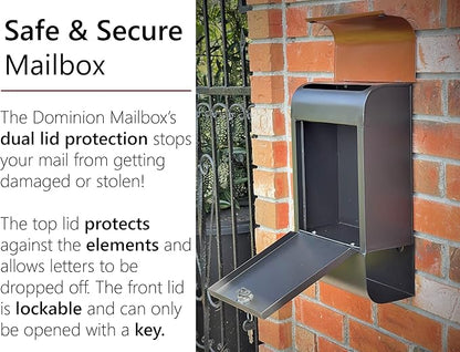 NACH Locking Mailbox, 16 x 4.5 x 10 inch, Waterproof Mailbox Wall Mount - Image 5