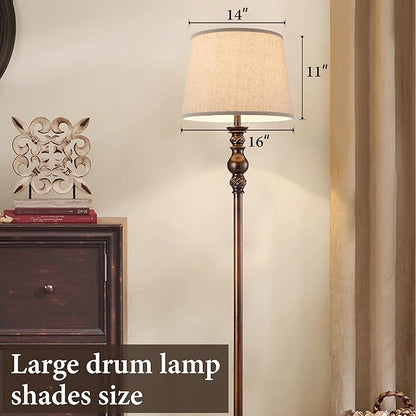 Drum Lamp Shades Larges, Modern Farmhouse Lampshades Beige - Image 4