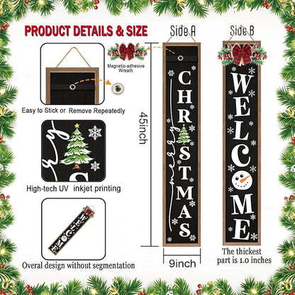 Double-sided Merry Christmas Wooden Sign Stand - Image 2