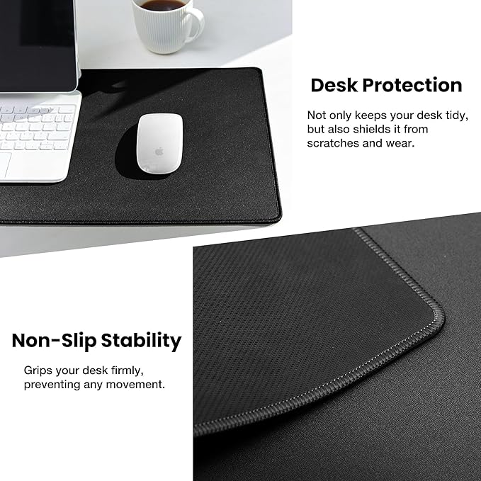 ALOANES Black Waterproof Desk Mat, Large Mouse Pad - Image 5
