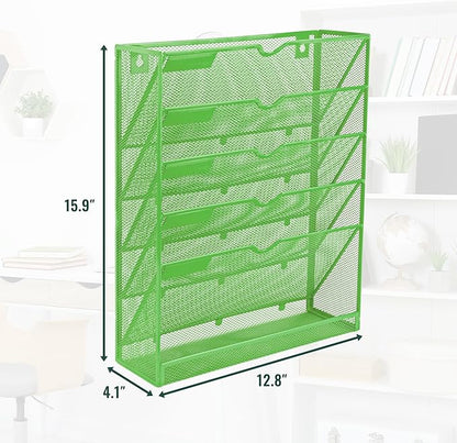 EASEPRES 6 Tier Mesh Hanging Wall File Organizer, Desk Vertical Mail Paper - Image 2
