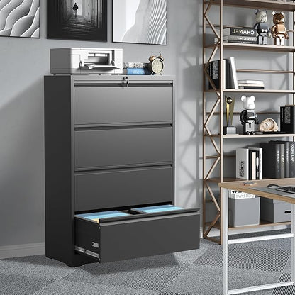 FLIXELIO File Cabinets 4 Drawer, Metal Office Storage Filing Cabinet - Image 2