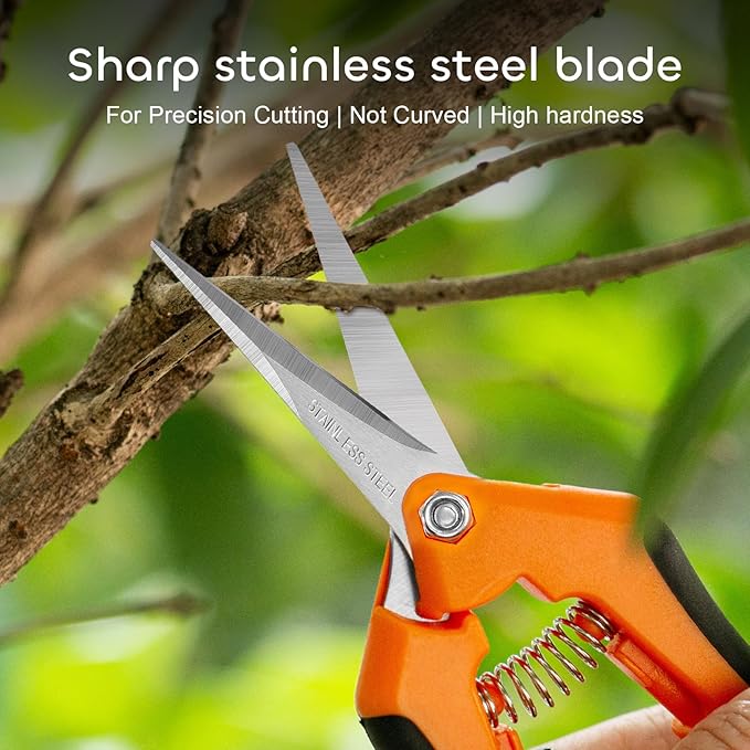 GROWNEER 3 Packs 6.5 Inch Pruning Shears Gardening Hand Pruning Snips Gardening - Image 7