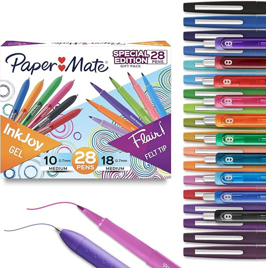 Paper Mate Pens Variety Pack, InkJoy Retractable Gel Pens, Flair Felt Tip by PaperMate