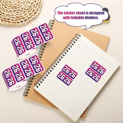 1000pcs 2026 Year Stickers, 3/4x1-1/2 Inch 26 Year Colored Self-Adhesive - Image 4