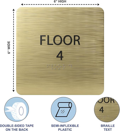 Forest ADA Floor 4 Sign with Braille – Made from Durable Acrylic and Ready to - Image 3