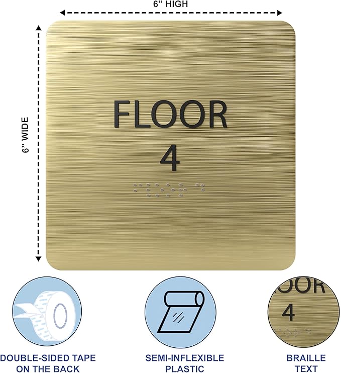 Light Green ADA Floor 4 Sign - Image 3
