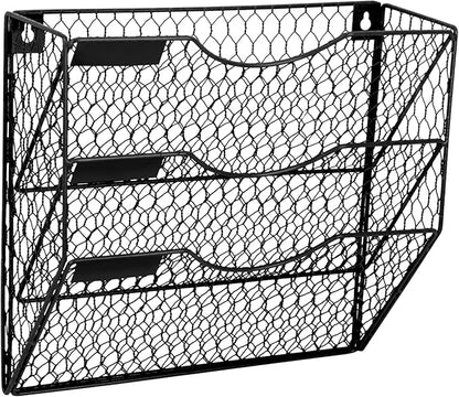 EASEPRES Mail Organizer Wall Mount Hanging File Holder Storage, Metal Chicken - Image 7