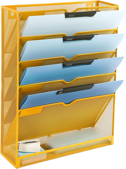 EASEPRES 6 Tier Mesh Hanging Wall File Organizer, Desk Vertical Mail Paper by EASEPRES