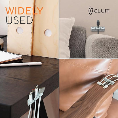 GLUIT Adhesive Desktop Cable Organizer Versatile Cord Holders Wire Clips and - Image 6
