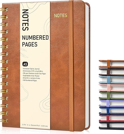 Lined Spiral Journal Notebook, A5 Hardcover Spiral Journals by Unknown