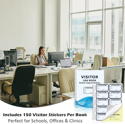 3 Pack Visitor Badges with Carbon Copy Visitor Stickers Letter Size Visitor Log - Image 6